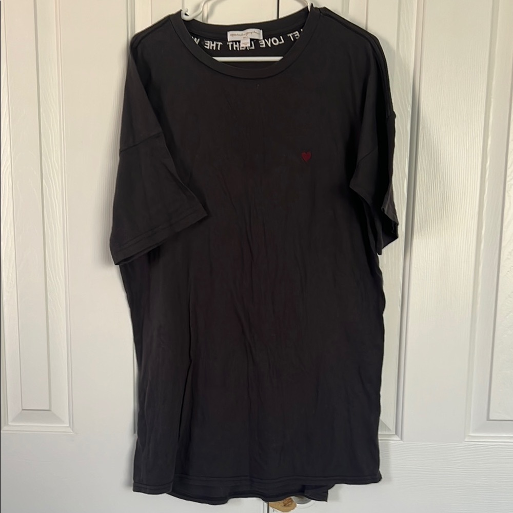 Spiritual gangster Black T-Shirt with Red Heart